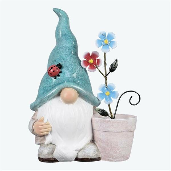 Youngs Resin Garden Gnome Decor with Solar 72370